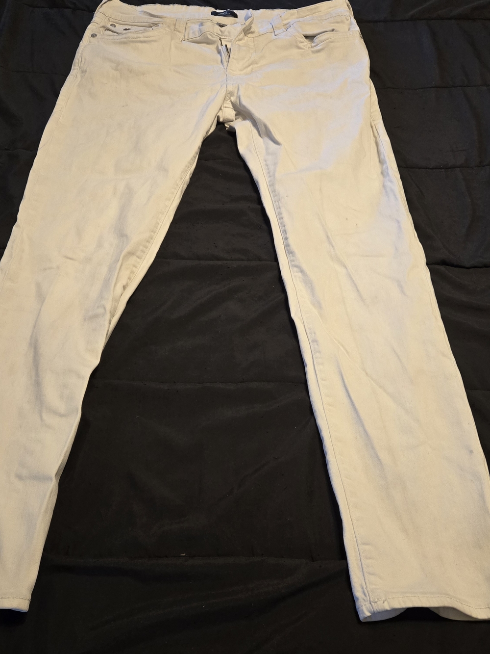 True Religion Size 38 Men's Rocco Relaxed Skinny White Pants